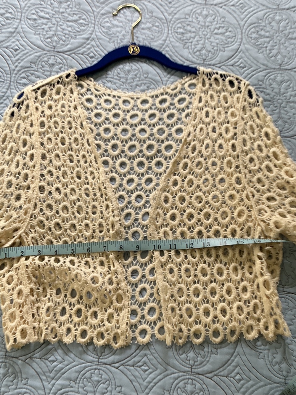 Open Crochet Cardigan - Cream - Picture 3 of 3